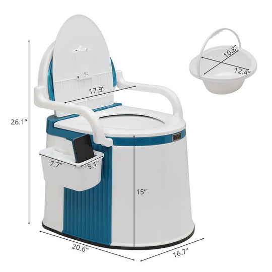 Draagbaar Toilet voor Volwassenen en Senioren met Rugleuning 6