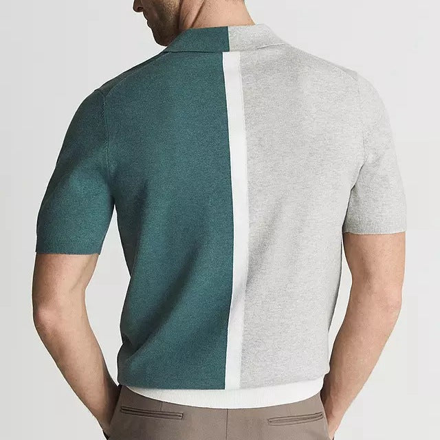 Heren Polo Contrastdetails Slanke Pasvorm Voor Casual en Formele Gelegenheden 1