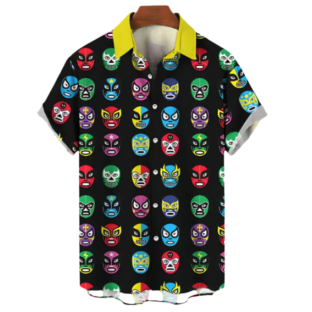 Heren T-shirt Met Luchador Print Relaxed Fit 0