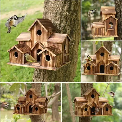 Houten Vogelhuisje voor Buiten met Ruim Interieur 0