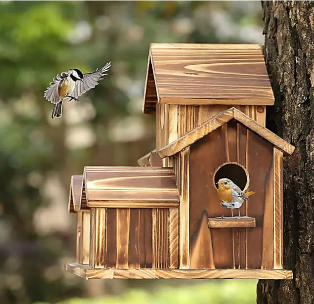 Houten Vogelhuisje voor Buiten met Ruim Interieur 2