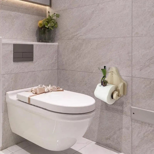 Toiletpapierhouder met Kikker op Fiets 1