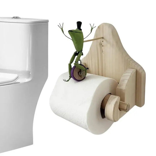 Toiletpapierhouder met Kikker op Fiets 3