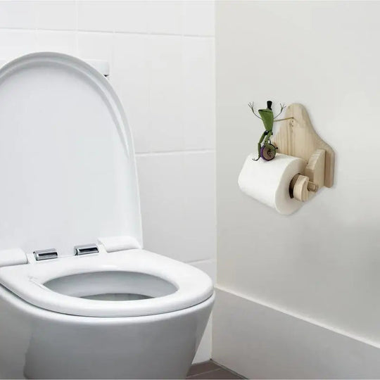 Toiletpapierhouder met Kikker op Fiets 4