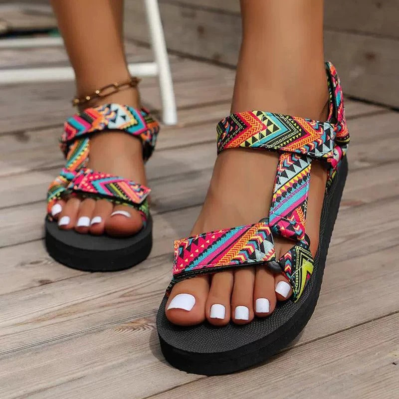 Dames Henneptouw Platte Strandsandalen