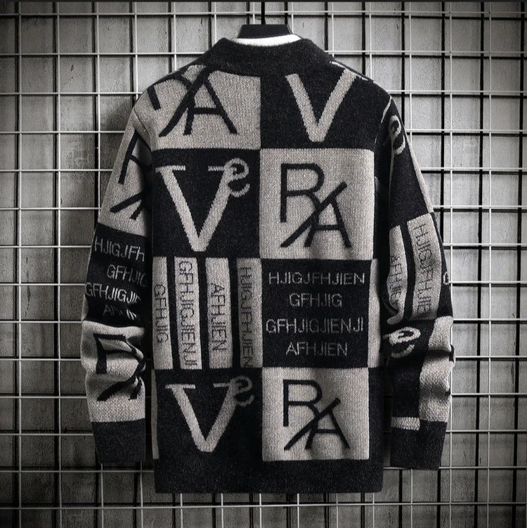 Heren Trui met gestreepte ronde hals