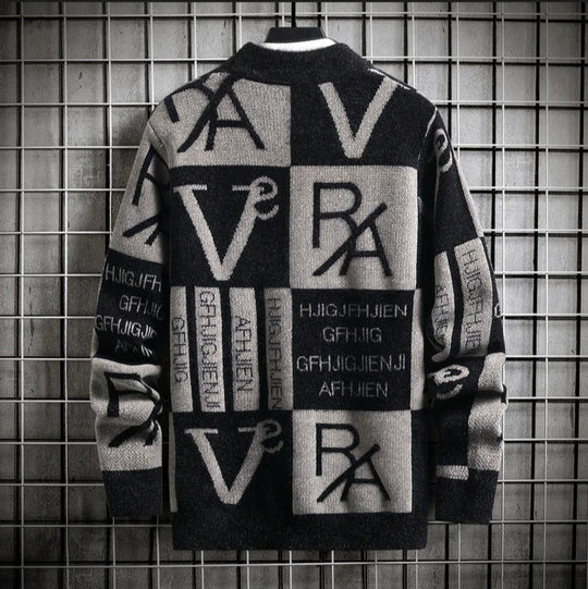 Heren Trui met gestreepte ronde hals