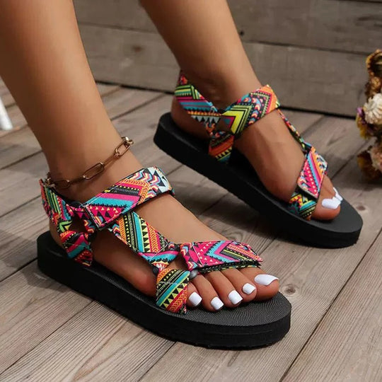 Dames Henneptouw Platte Strandsandalen