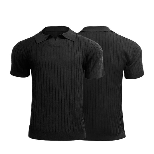 Retro gebreid poloshirt voor heren