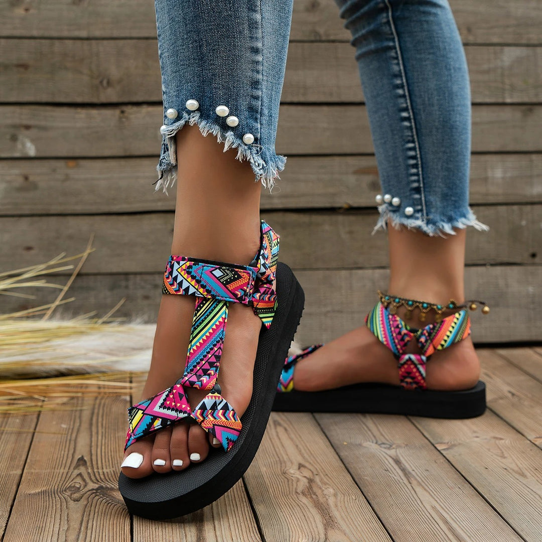 Dames Henneptouw Platte Strandsandalen