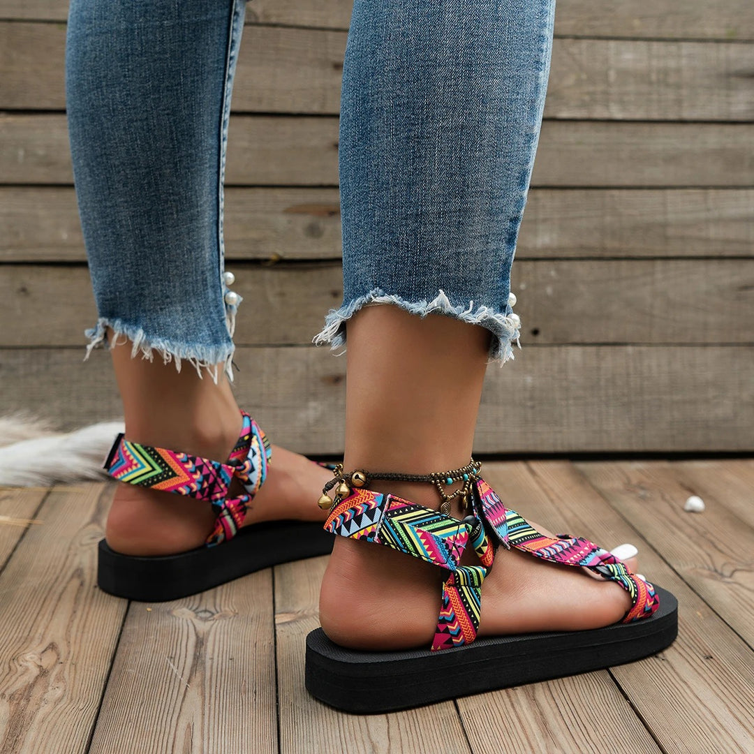 Dames Henneptouw Platte Strandsandalen