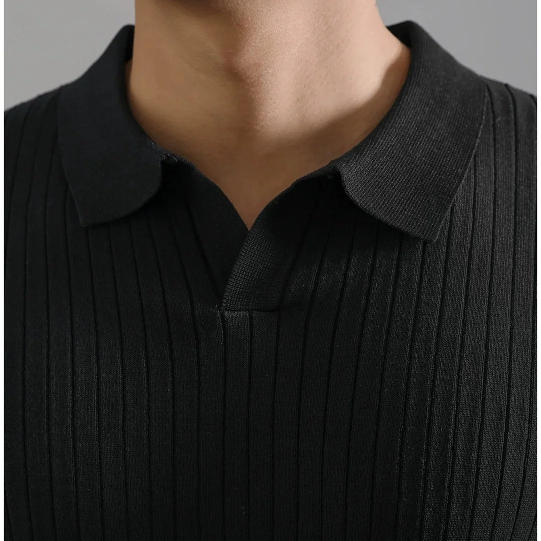 Retro gebreid poloshirt voor heren