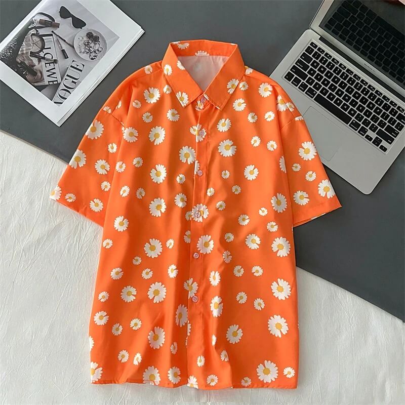 Bloemen Oversize Polo Shirt
