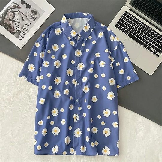 Bloemen Oversize Polo Shirt