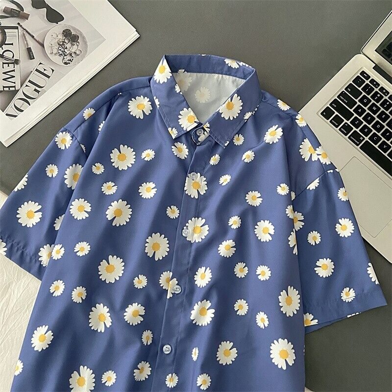 Bloemen Oversize Polo Shirt