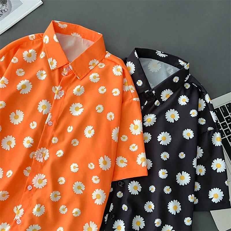 Bloemen Oversize Polo Shirt