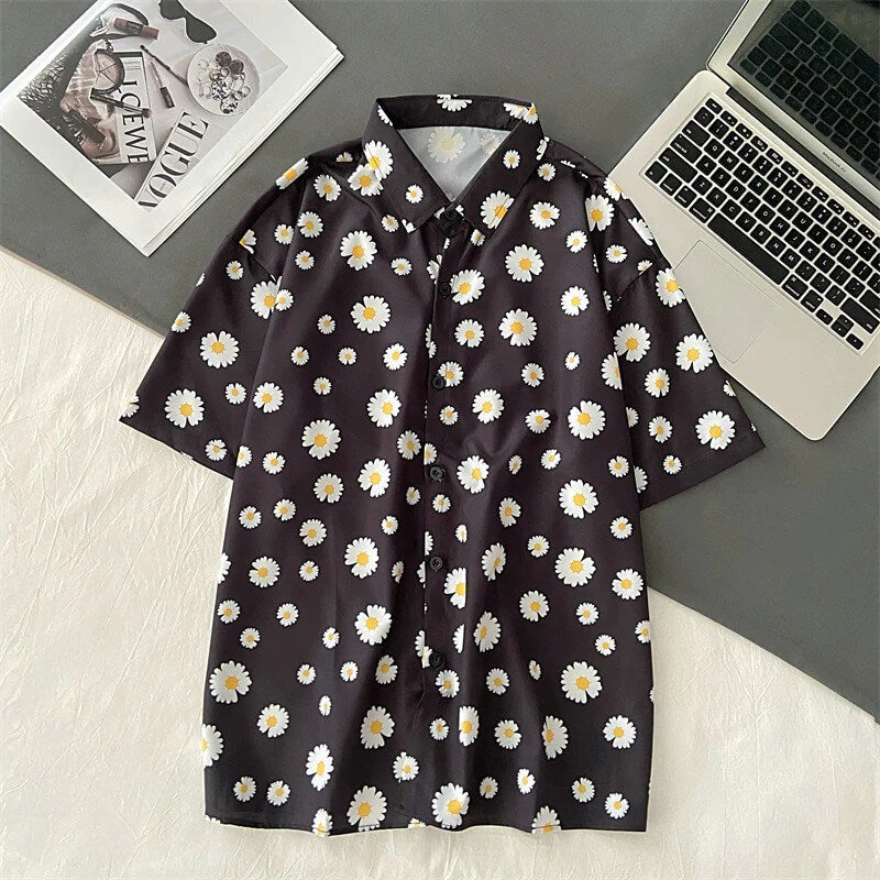 Bloemen Oversize Polo Shirt