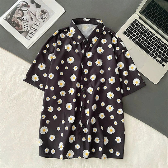 Bloemen Oversize Polo Shirt