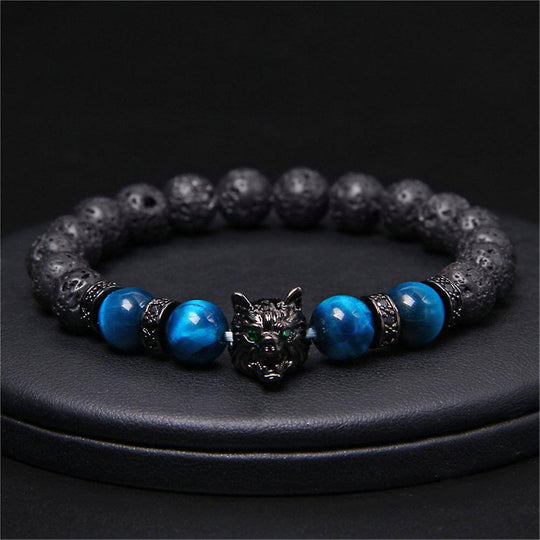Wolf tijgeroog kralen armband Belleza