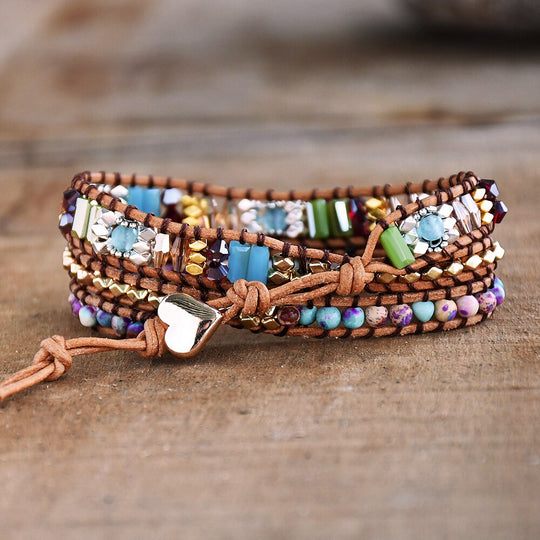 Wikkelarmband - Rhodoniet & Imperial Jaspis Belleza