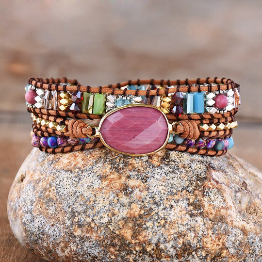 Wikkelarmband - Rhodoniet & Imperial Jaspis Belleza