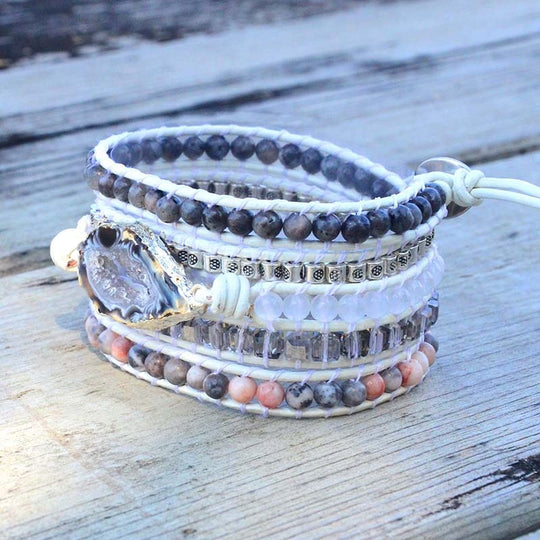 Magische Labradoriet & Druzy Kristal Gevlochten Armband Belleza