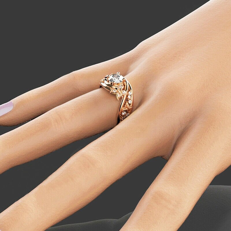 Holle Bergkristallen Vlinder Bloem Ring Belleza