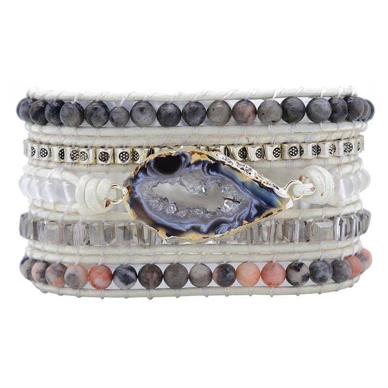 Magische Labradoriet & Druzy Kristal Gevlochten Armband Belleza