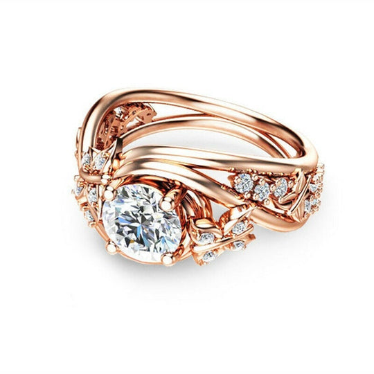 Holle Bergkristallen Vlinder Bloem Ring Belleza