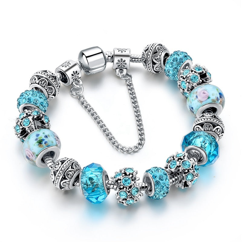 Blauwe Kristal Bedel Armband Belleza