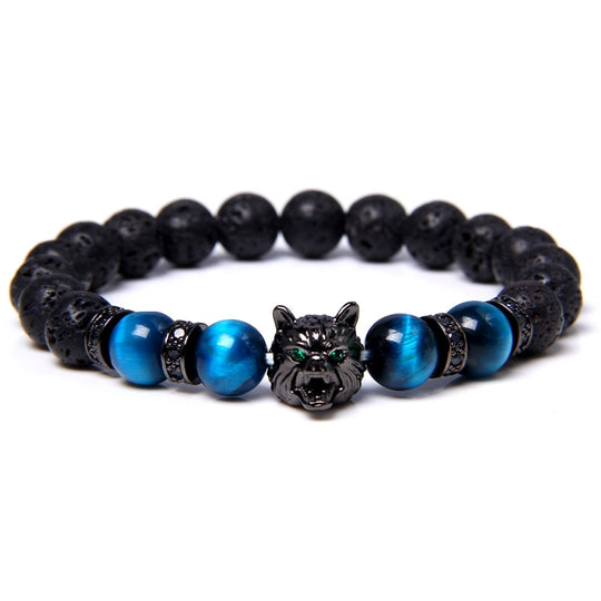 Wolf tijgeroog kralen armband Belleza