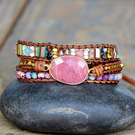 Wikkelarmband - Rhodoniet & Imperial Jaspis Belleza