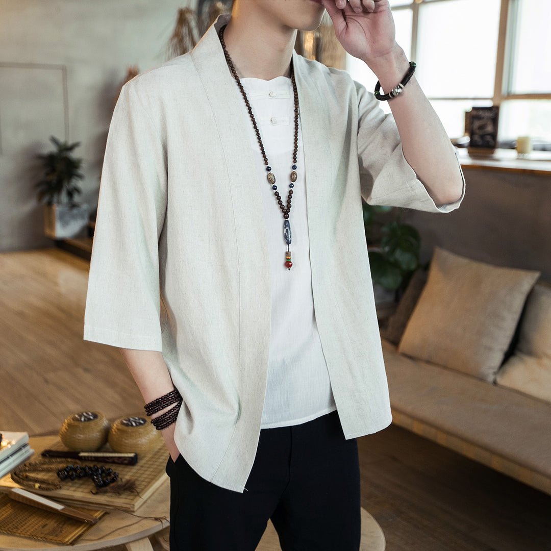 Heren Kimono in Japanse Stijl met Open Front