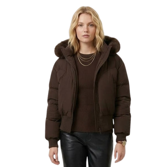 Dames Winterjas Met Capuchon en Luxe Bontkraag