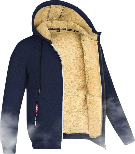 Heren Hoodie met Rits van Lamswol voor de Winter