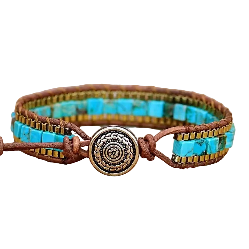 Armband voor Dames Boho Stijl met Turquoise Steentjes