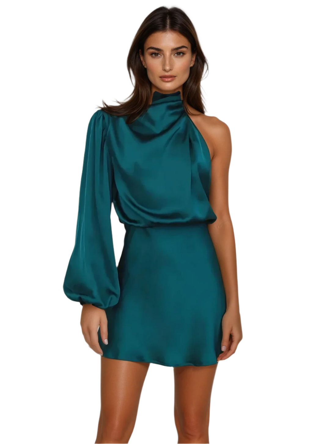 Asymmetrische Avondjurk One Shoulder Satijn 0