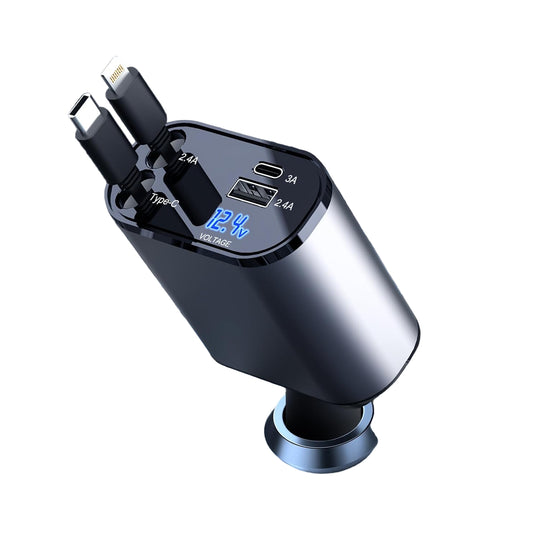 Auto Oplader 4-in-1 Intrekbaar Multifunctioneel 0