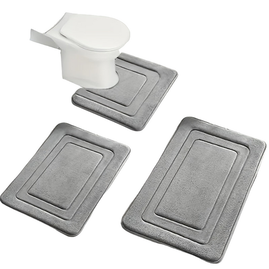 Badkamer Mat Set 3-delig met Comfort en Anti-slip