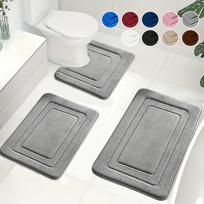 Badkamer Mat Set 3-delig met Comfort en Anti-slip 1