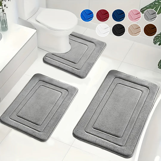 Badkamer Mat Set 3-delig met Comfort en Anti-slip 1