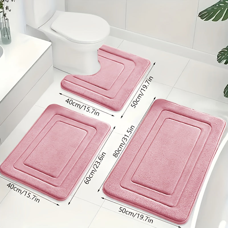 Badkamer Mat Set 3-delig met Comfort en Anti-slip 10