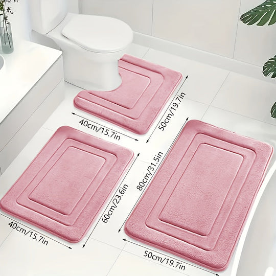 Badkamer Mat Set 3-delig met Comfort en Anti-slip 10