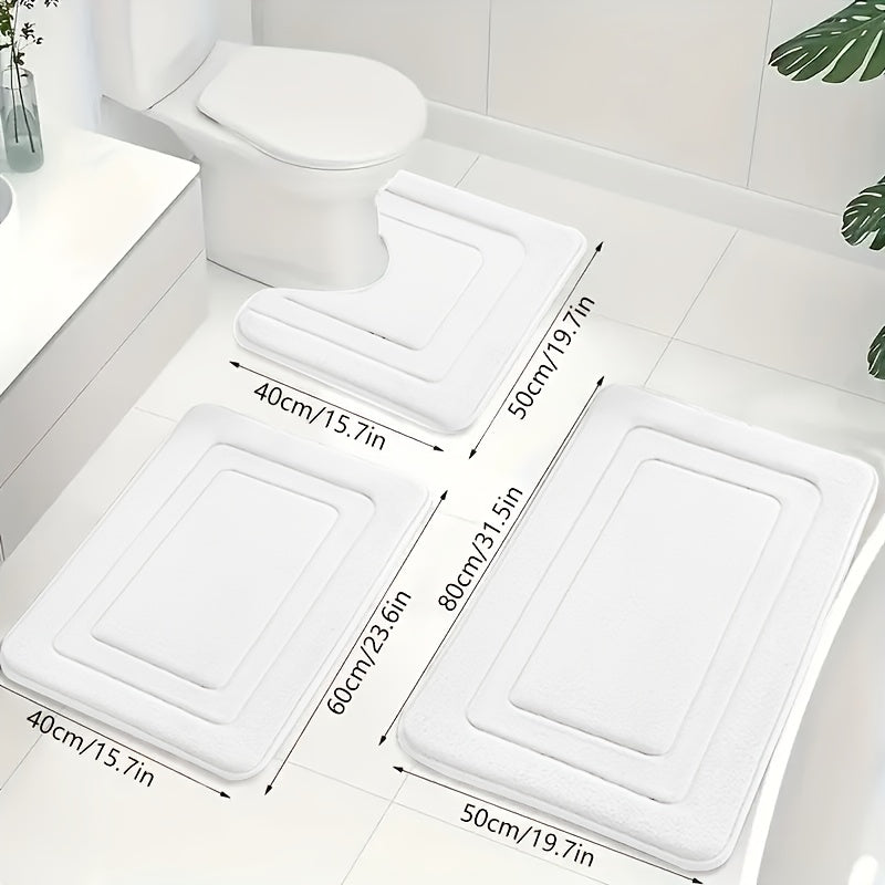 Badkamer Mat Set 3-delig met Comfort en Anti-slip 11