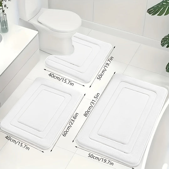 Badkamer Mat Set 3-delig met Comfort en Anti-slip 11