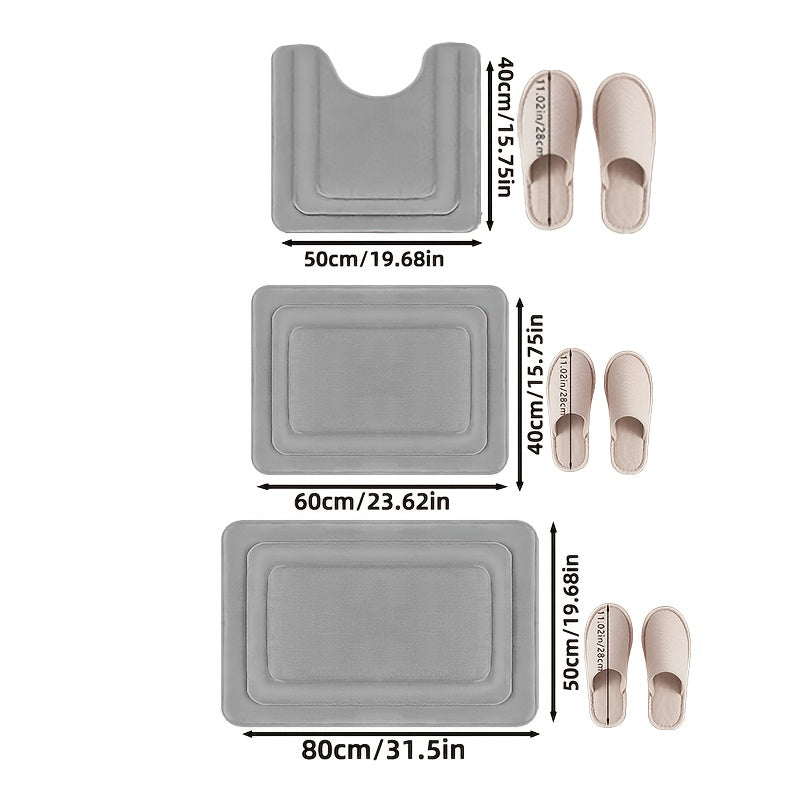 Badkamer Mat Set 3-delig met Comfort en Anti-slip 3