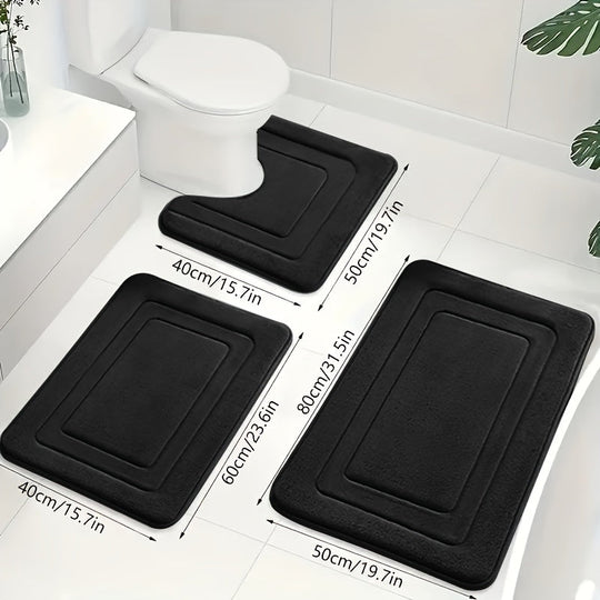 Badkamer Mat Set 3-delig met Comfort en Anti-slip 4