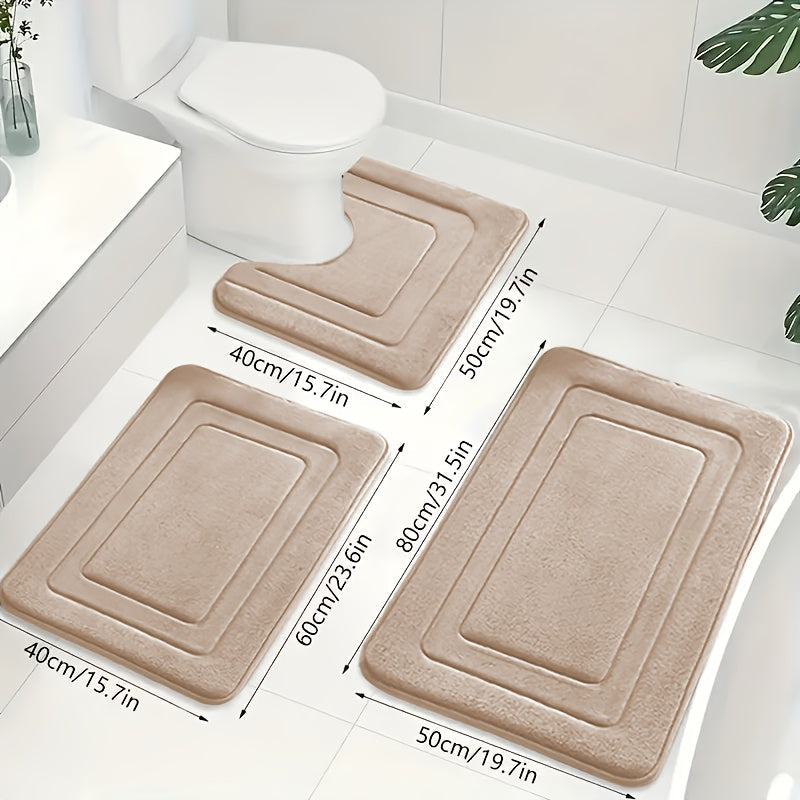 Badkamer Mat Set 3-delig met Comfort en Anti-slip 6