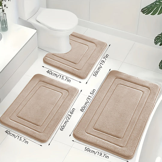 Badkamer Mat Set 3-delig met Comfort en Anti-slip 6