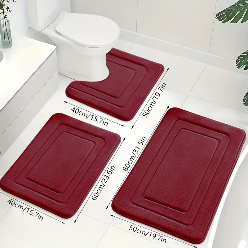 Badkamer Mat Set 3-delig met Comfort en Anti-slip 9